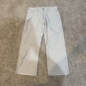 Massimo Alba Pants Mens 29 Gray Check Corduroy Straight Leg Chino Italy